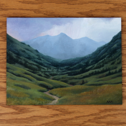 Mist Mountain, 2019, Acrylic on Hardboard