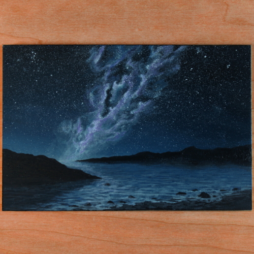 Nightsky Lake, 2019, Acrylic on Hardboard