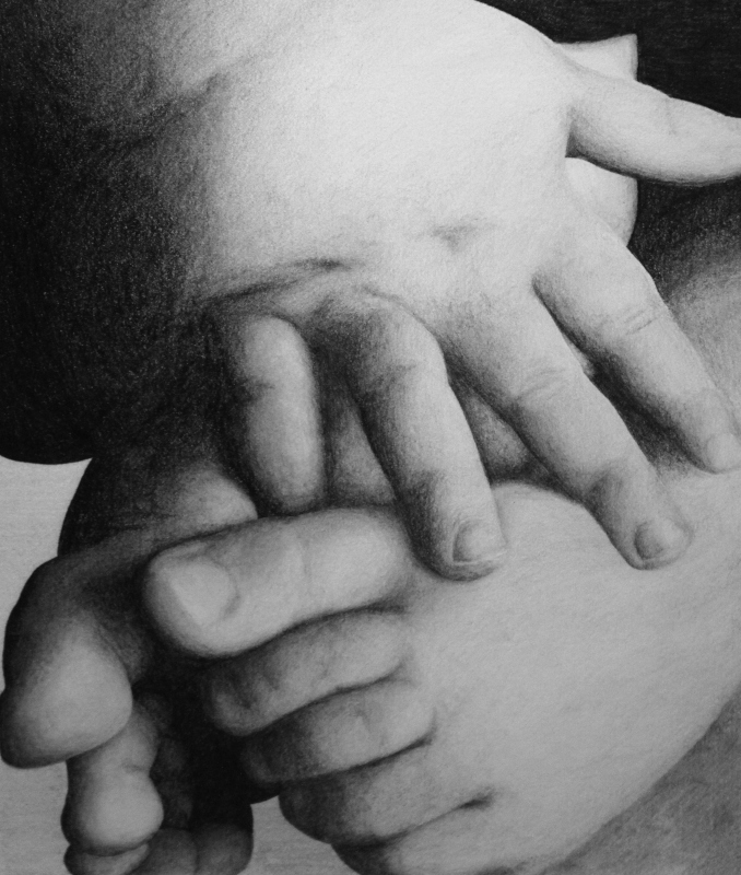 Baby Hands and Feet, 2013, Graphtie on Paper
