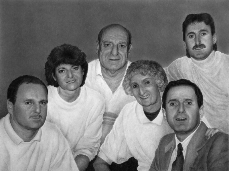 Portrait of a Family, 2022, Graphite on Illustration Board