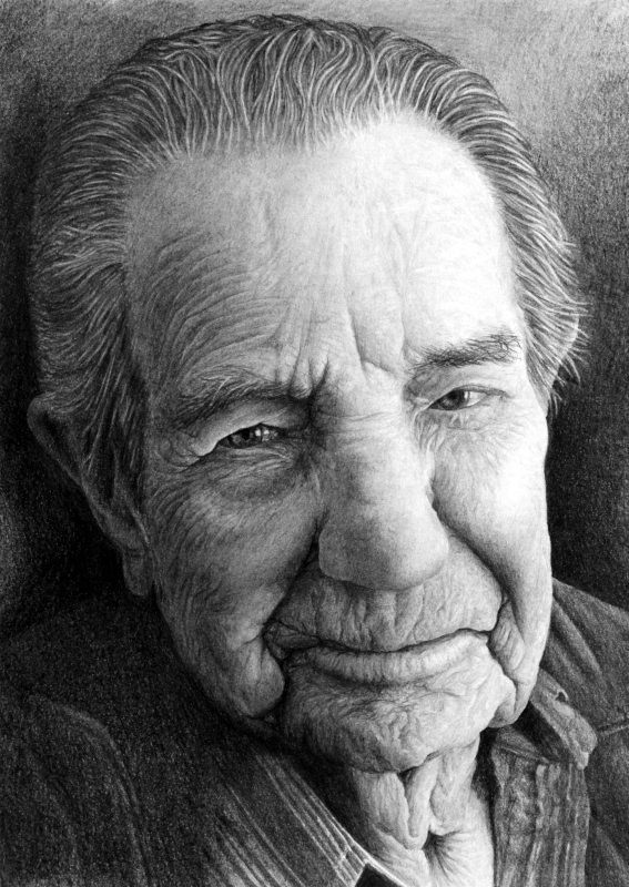 Portrait of Grandpa, 2019, Graphite on Paper